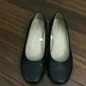 Black ballet flats with studs
